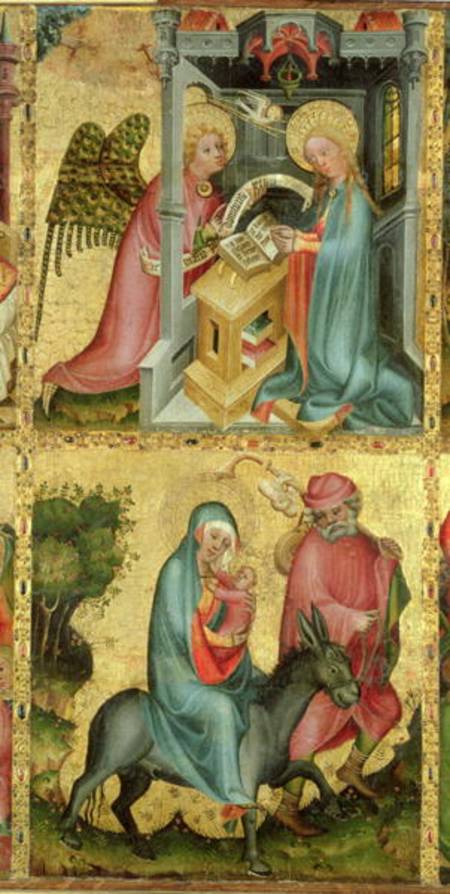 The Annunciation and the Flight into Egypt, from the Buxtehude Altar à Maître Bertram