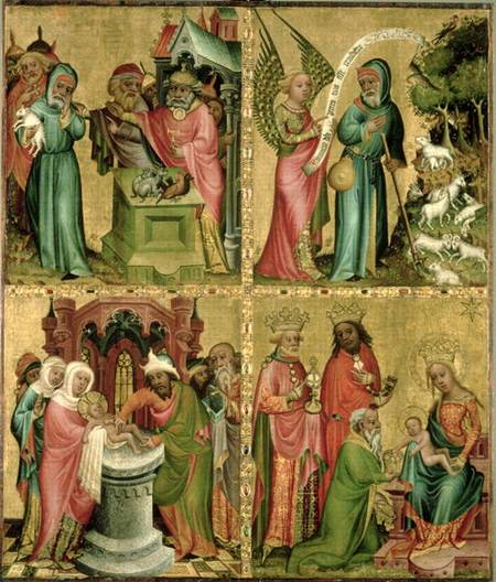 Joachim's Sacrifice, the Circumcision of Christ, the Annunciation to St. Joachim and the Adoration o à Maître Bertram