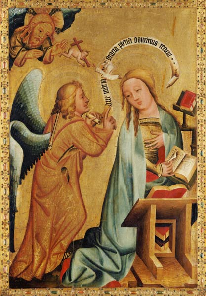 The Annunciation from the High Altar of St. Peter's in Hamburg, the Grabower Altar à Maître Bertram