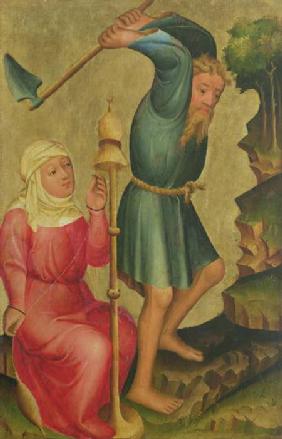 Adam and Eve at Work, detail from the Grabow Altarpiece