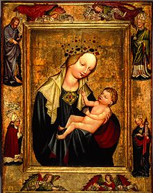 mère de dieu avec l'enfant image votive de la cathédrale à Breslau à Maître de la Madone Wyszobród