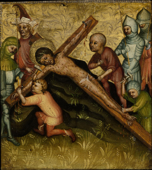 Christ Being Nailed to the Cross à Maître des Tables de la Passion