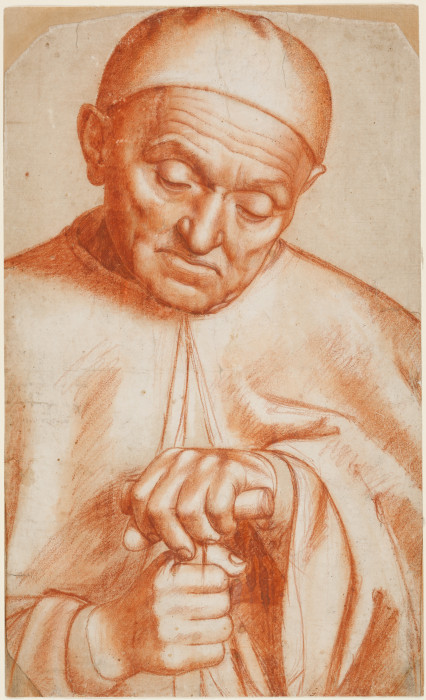 Kopf und Oberkörper eines alten Mannes à Maître de la Sacra Conversazione Settmani