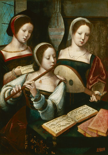 Femmes jouant de la musique à Maître des demi-figures féminines