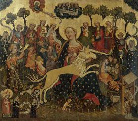 Panneau central de l'autel avec Marie et la licorne