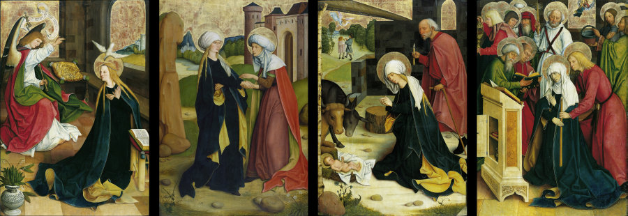 Pfullendorf Altarpiece: Annunciation, Visitation, Nativity, Death of the Virgin à Maître de l'autel de Pfullendorf