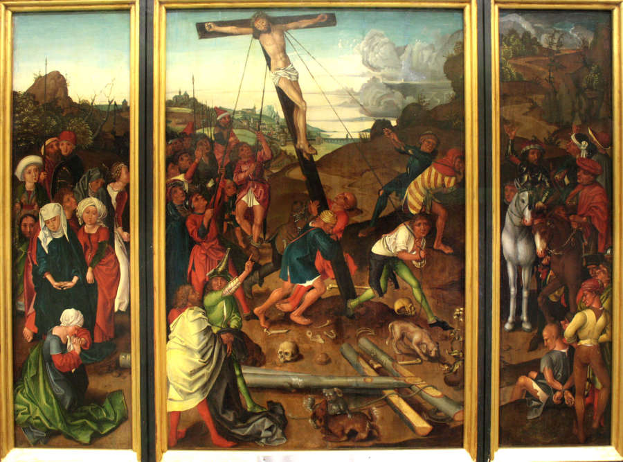 Raising of the Cross à Maître de l'autel de Stötteritz