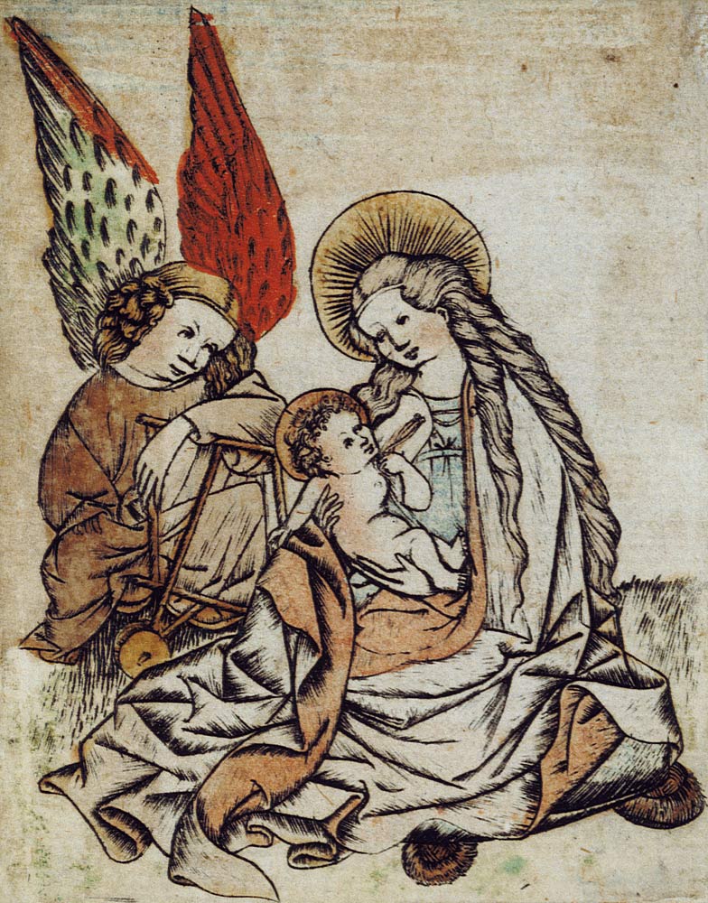 Marie avec l'enfant et un ange à Maître de la Passion de Nuremberg