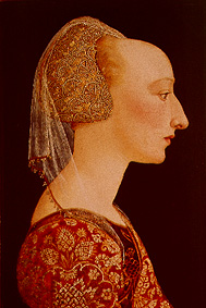 portrait du profil d'une dame à Maître (Florentin)