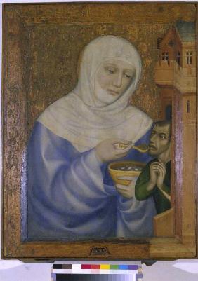 Sainte Elisabeth nourrit des malades