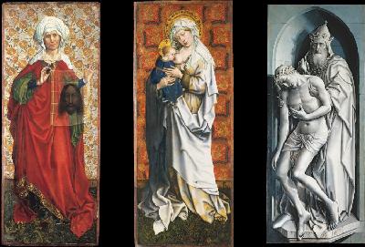 The Flémalle Panels: St. Veronica with the Veil, Madonna Breastfeeding, The Trinity