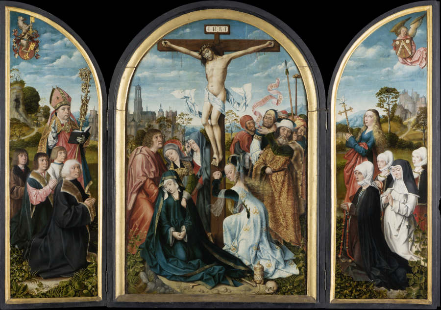 Crucifixion Triptych of the Humbracht Family of Frankfurt à Maître de Francfort