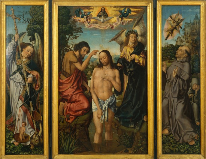 Triptych of the Baptism of Christ à Maître de Francfort