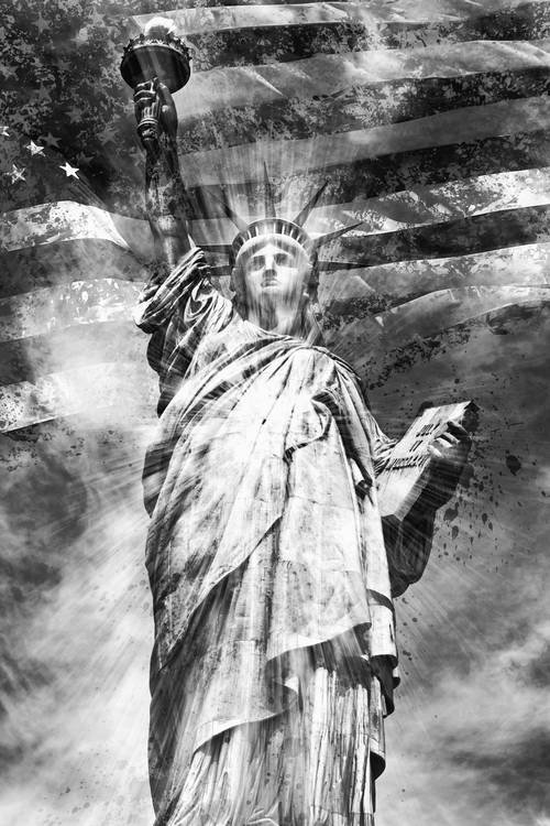 Art monochrome NYC Statue de la Liberté à Melanie Viola