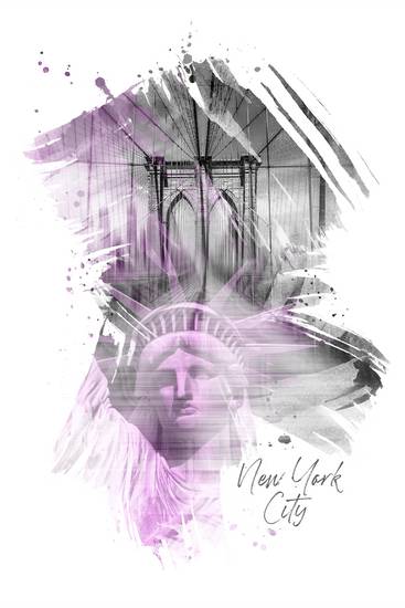 NYC Art Brooklyn Bridge & Statue de la Liberté