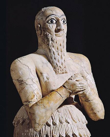Detail of a statue of Itur-Shamagen, King of Mari, at prayer, from Mari, Middle Euphrates à Mésopotamien