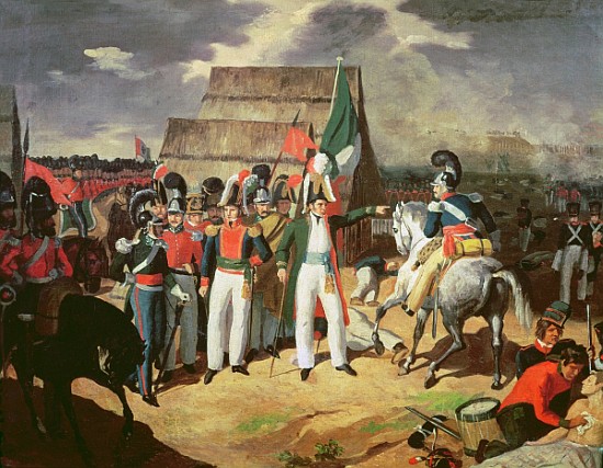 Santa Anna defies the Spanish troops of Ferdinand VII à École mexicaine
