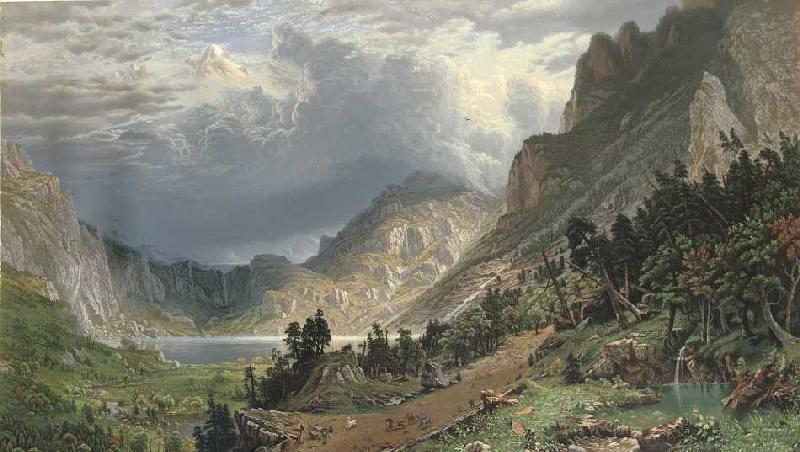 Ein Sturm in den Rocky Mountains - Mount Rosalie à M. H. Long
