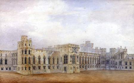 Windsor Castle and the North East View of the Upper Ward (pen & ink and w/c on paper) à Michael Gandy