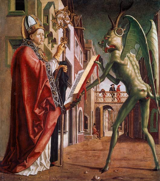 Teufel und Augustinus à Michael Pacher