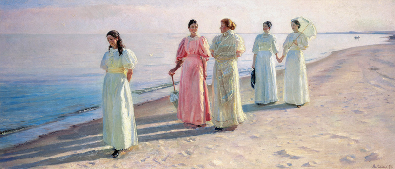 Promenade on the Beach à Michael Peter Ancher