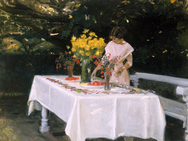 Bei Decken der Tafel. à Michael Peter Ancher