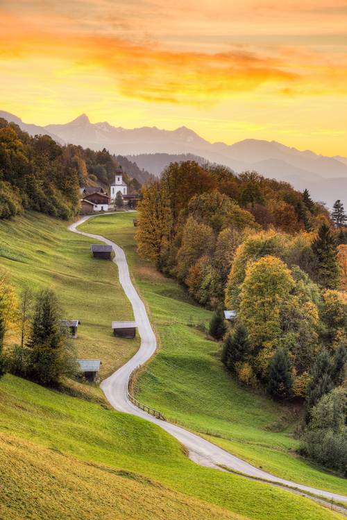 Herbst in Wamberg bei Garmisch-Partenkirchen à Michael Valjak