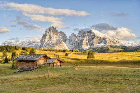 Die Seiser Alm im Abendlicht