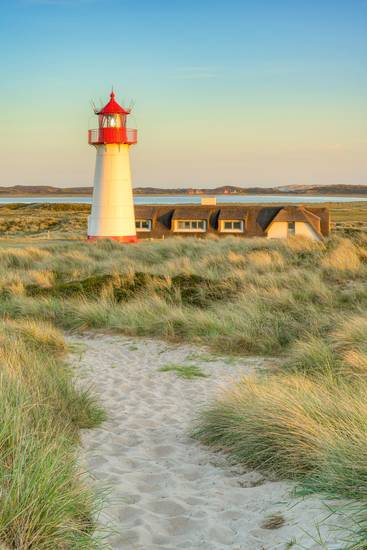 Sylt Leuchtturm List-West im Abendlicht