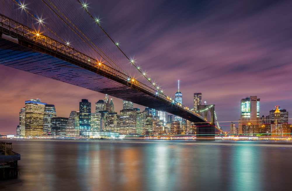 Brooklyn Bridge at Night à Michael Zheng