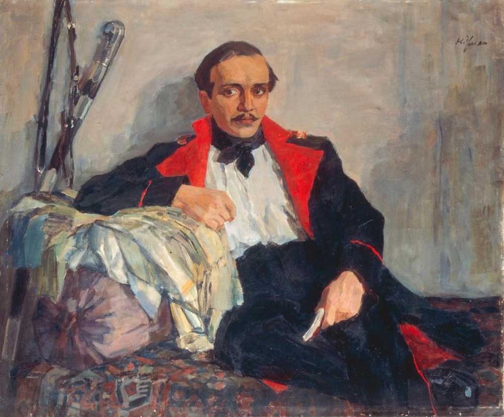 Portrait of the poet Mikhail J. Lermontow à Michail Jurijewitsch Lermontow