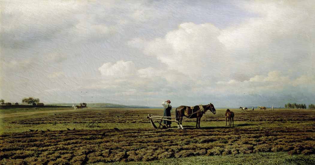 Auf dem Acker à Michail Konstantinowitsch Klodt