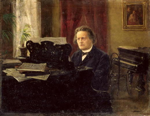 Portrait of Composer Anton Rubinstein (1829-1894) (oil on canvas) à Michail Michailovich Yarowoy