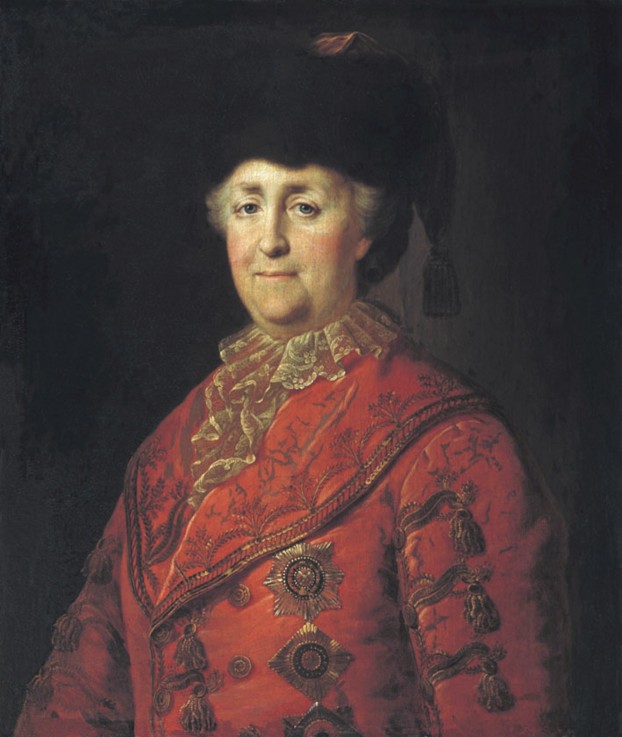 Portrait of Empress Catherine II (1729-1796) in Travel Dress à Michail Schibanow