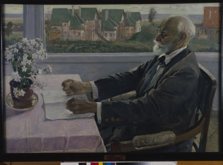 Portrait of the physiologist, psychologist, and physician Ivan P. Pavlov (1849-1936) à Michail Wassiljew. Nesterow