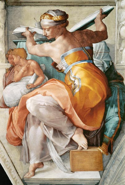 Sibylle libyenne (détail Chapelle Sixtine) à Michelangelo Buonarroti