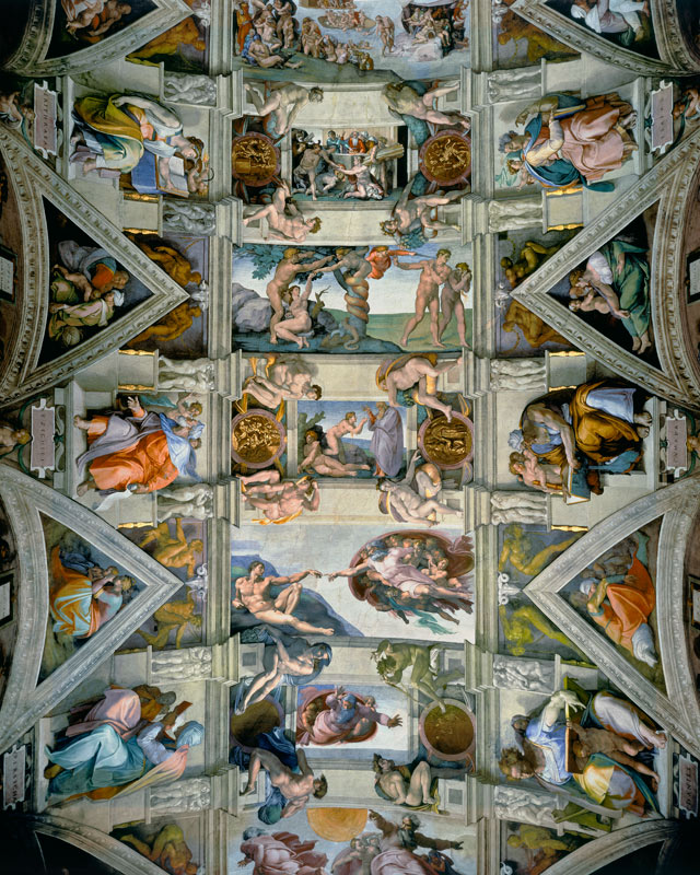 Sistine Chapel ceiling and lunettes à Michelangelo Buonarroti