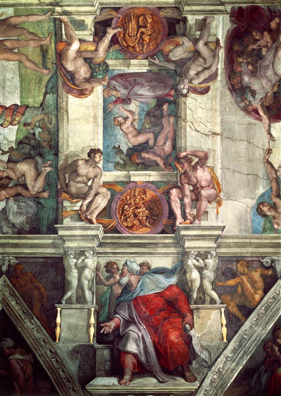 Plafond de la Chapelle Sixtine à Rome : La Création d\\\'Ève à Michelangelo Buonarroti