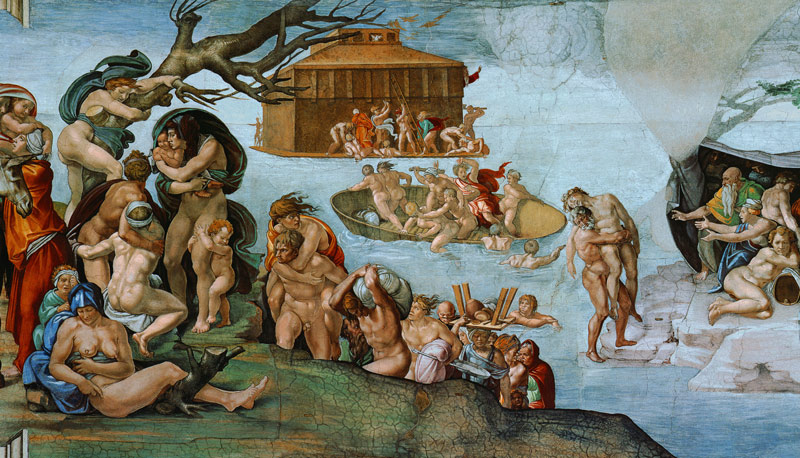 l'inondation (Détail chapelle Sixtine) à Michelangelo Buonarroti