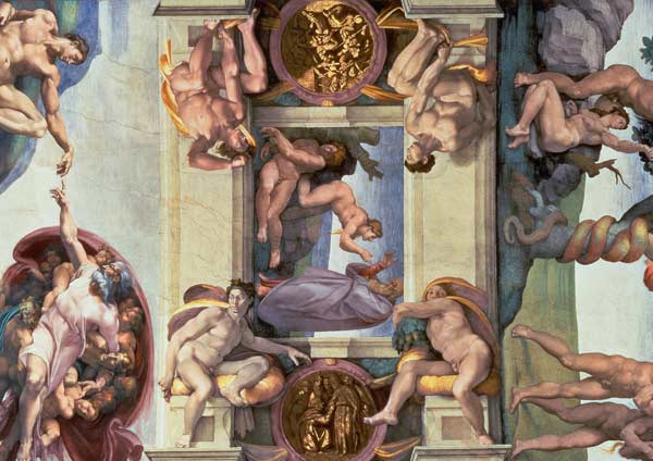 Sistine Chapel Ceiling (1508-12): The Creation of Eve à Michelangelo Buonarroti