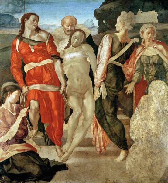 The Entombment (unfinished) (panel) à Michelangelo Buonarroti