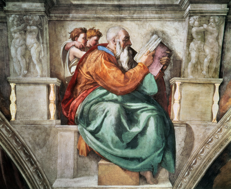 Zacharias (Détail chapelle Sixtine) à Michelangelo Buonarroti