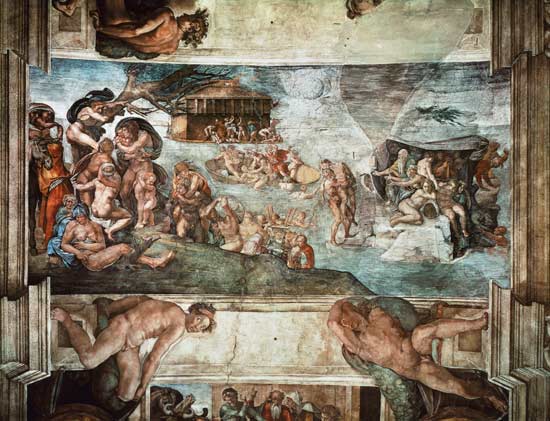 Sistine Chapel Ceiling: The Flood à Michelangelo Buonarroti