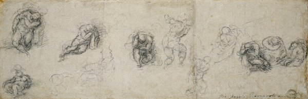 Study of Apostles, c.1550-55 (black chalk on paper) à Michelangelo Buonarroti