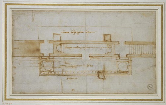 Design for a (?)Relic Chamber, 16th century à Michelangelo Buonarroti