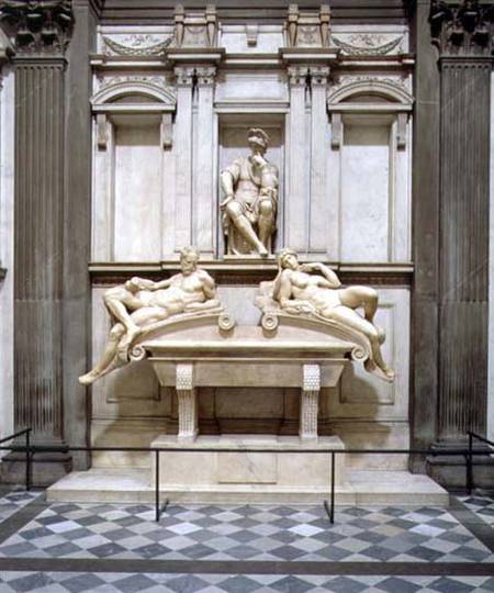 Dusk and Dawn from the Tomb of Lorenzo de Medici, designed 1521 designed 1521,carved 1524-34 à Michelangelo Buonarroti