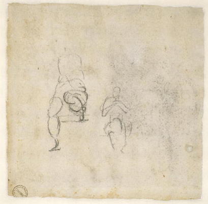 Figure Studies, c.1511 (black chalk on paper) à Michelangelo Buonarroti
