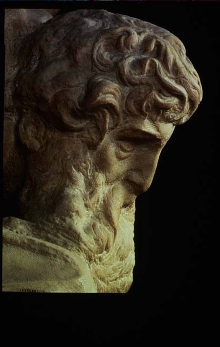 The Genius of Victory by Michelangelo Buonarroti (1475-1564) detail of an unfinished head à Michelangelo Buonarroti