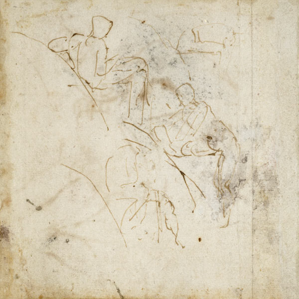 Figure Study, c.1511 (pen & ink on paper) à Michelangelo Buonarroti