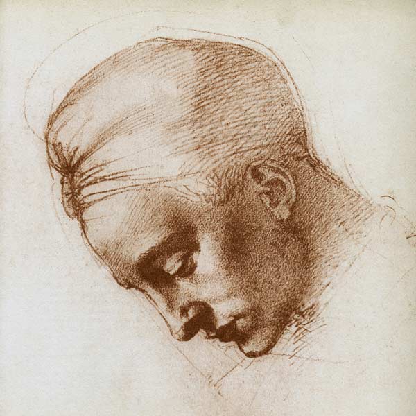 Étude du visage de Leda à Michelangelo Buonarroti
